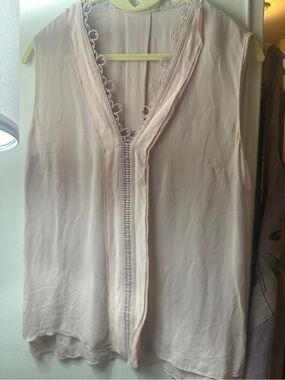 Tahari pink silk blouse size medium